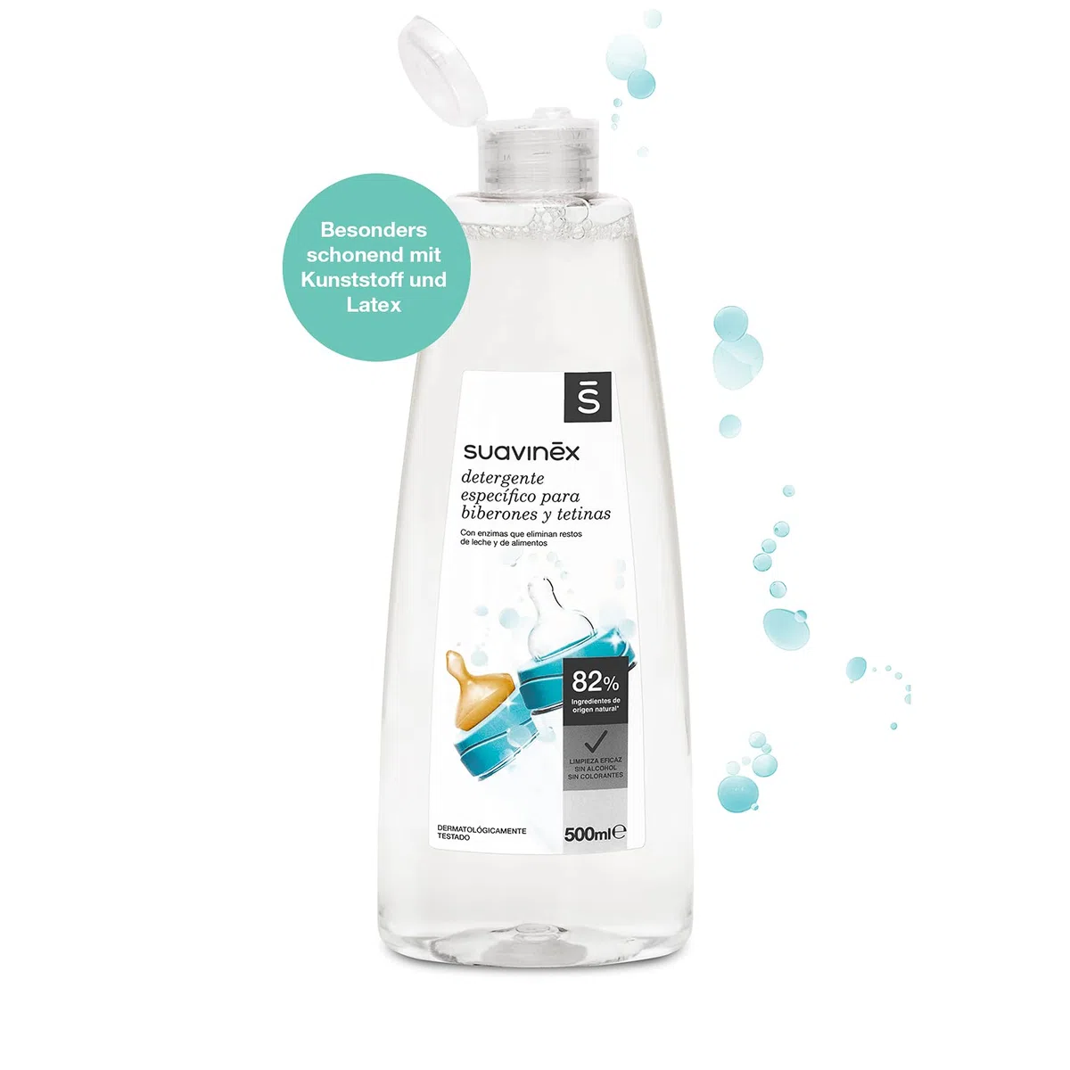 Suavinex 400706, Detergente specifico per biberon e tettarelle, 500 ml, Versione europea