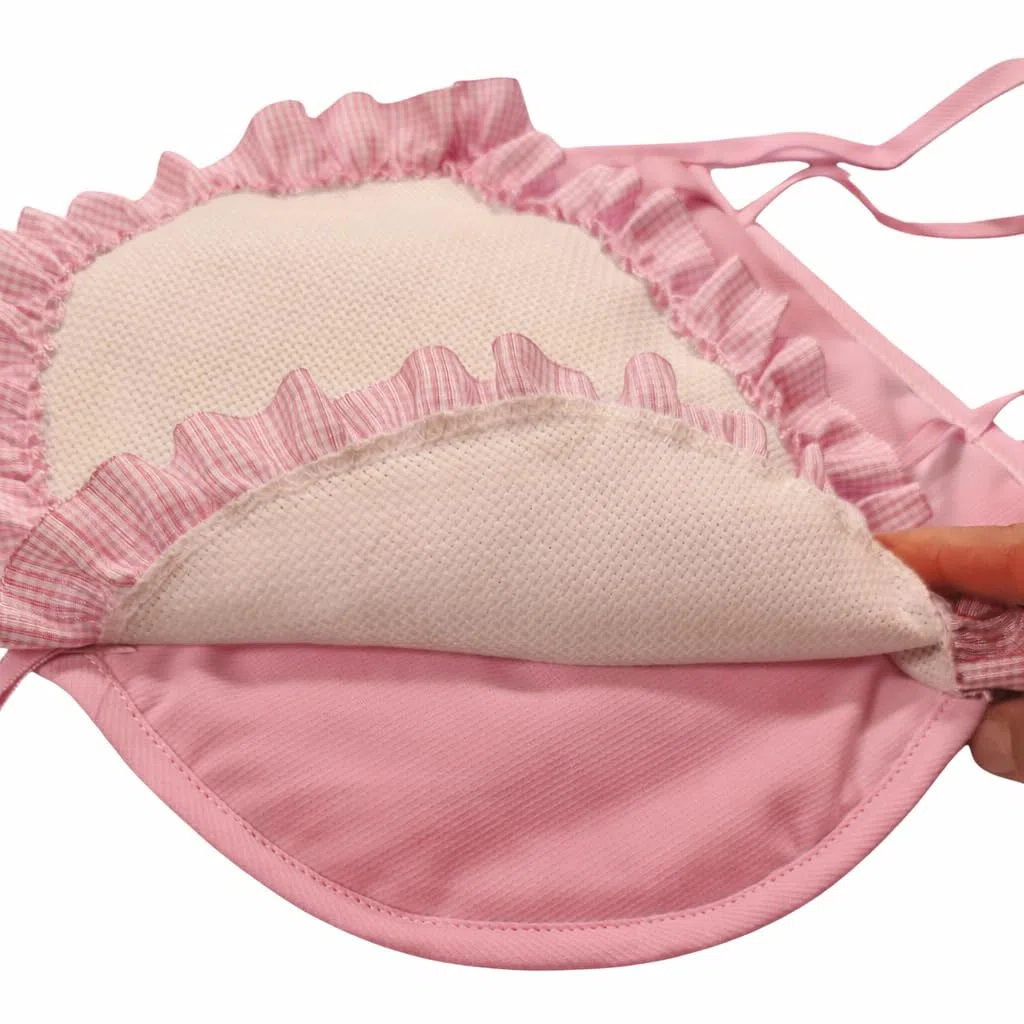 COCCARDA NASCITA MONGOLFIERA CON ORSETTO ROSA