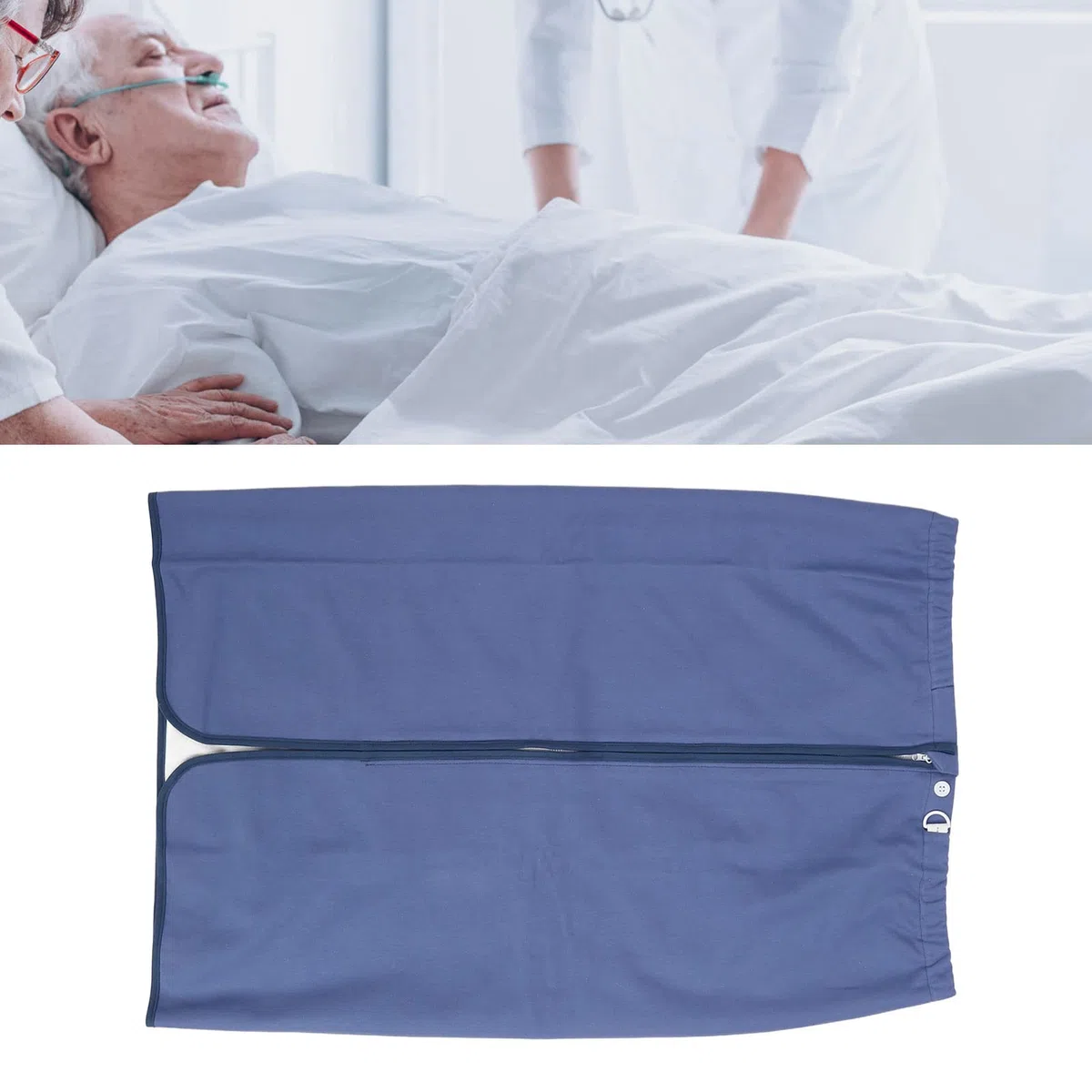 Gonna per Pannolini per Adulti, Materasso per Incontinenza Indossabile Assorbente Impermeabile Riutilizzabile con Cerniera in Cotone per la Casa (XL)