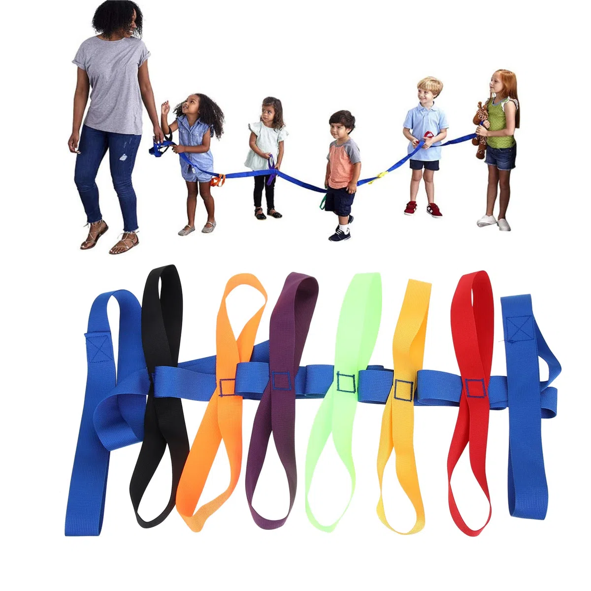 Gadpiparty Corda da Passeggio per la Sicurezza Bambini Corda da Passeggio con 16 Maniglie Corda da Passeggio Regolabile di Sicurezza Esterna per l'asilo Nido in età prescolare Asilo Nido per Bambini