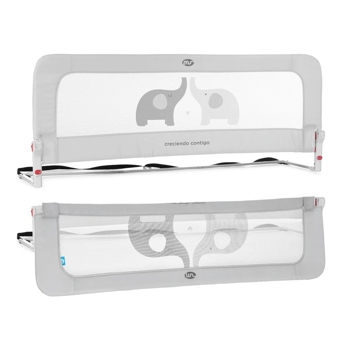ms BabyWorld - Sponda per letto Baby Nest da 150 cm - Sponda di sicurezza pieghevole con 2 altezze regolabili, protezione anticaduta per lettino per bambini piccoli o adolescenti