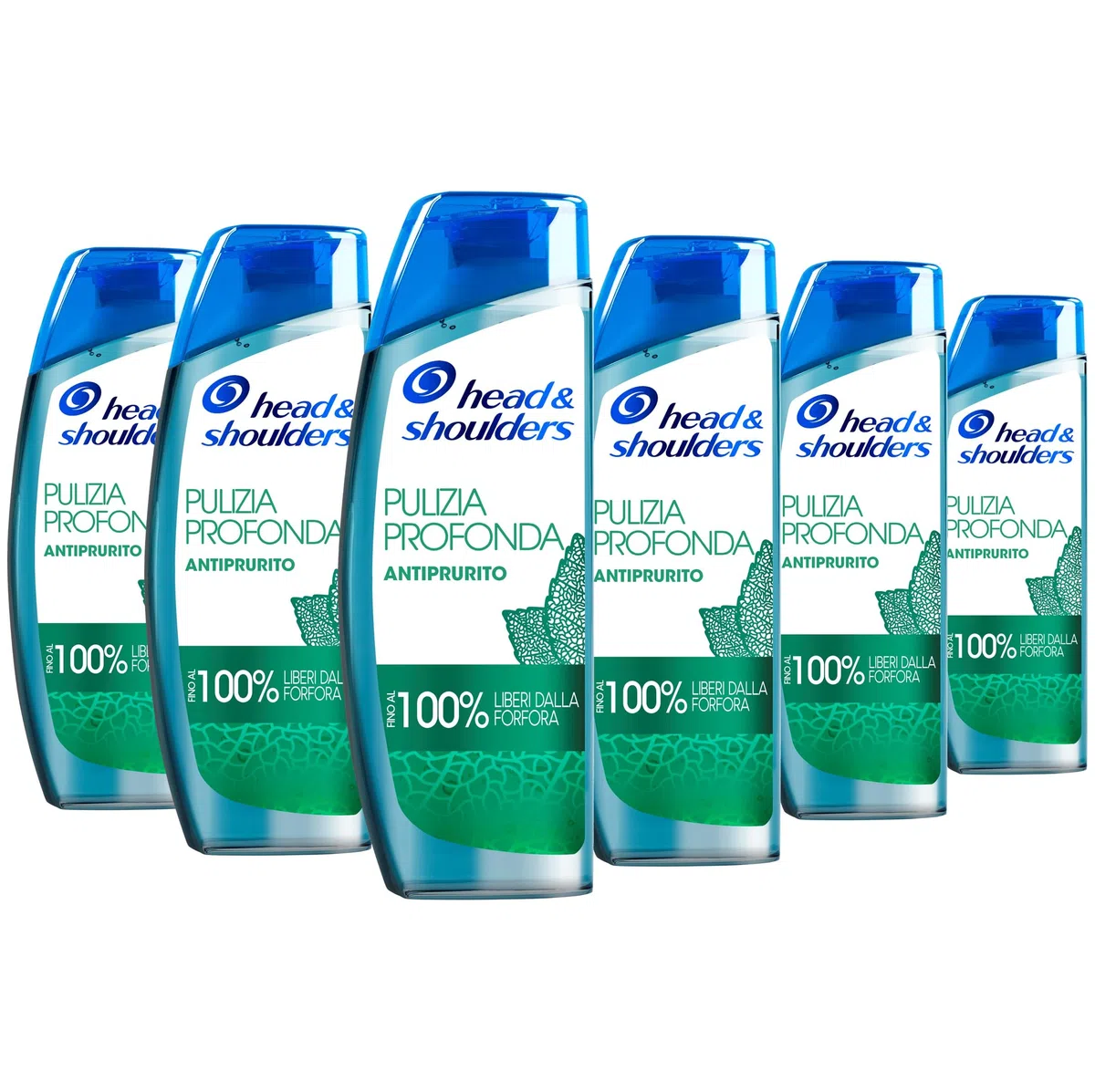 Shampoo Head & Shoulders Pulizia Profonda Antiprurito, Sollievo Contro La Forfora, Con Menta Piperita, Capelli Fino Al 100% Liberi Dalla Forfora, 6 x 250 ml