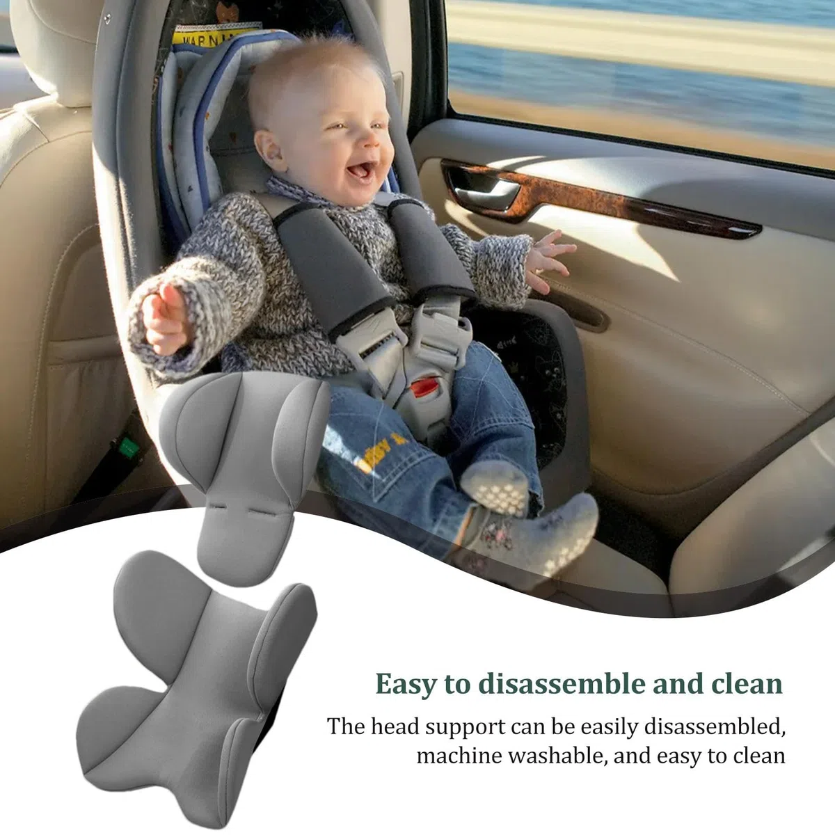 Teksome Inserto per cuscino per seggiolino auto per neonato, supporto per testa per seggiolino auto per neonato | Cuscini morbidi per passeggino - Cuscino per inserto per seggiolino auto, cuscino per