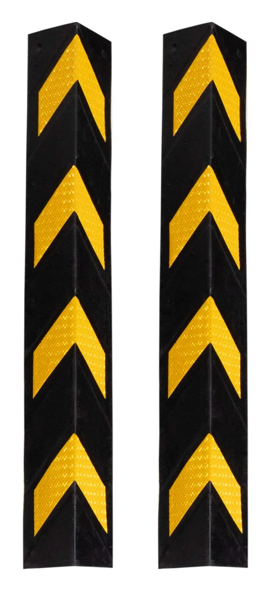 Set da 2 Stagecaptain KS-8010 Protezione Angoli - Protezione angoli in gomma flessibile - Lunghezza: 78 cm - Con riflettori - Nero/giallo