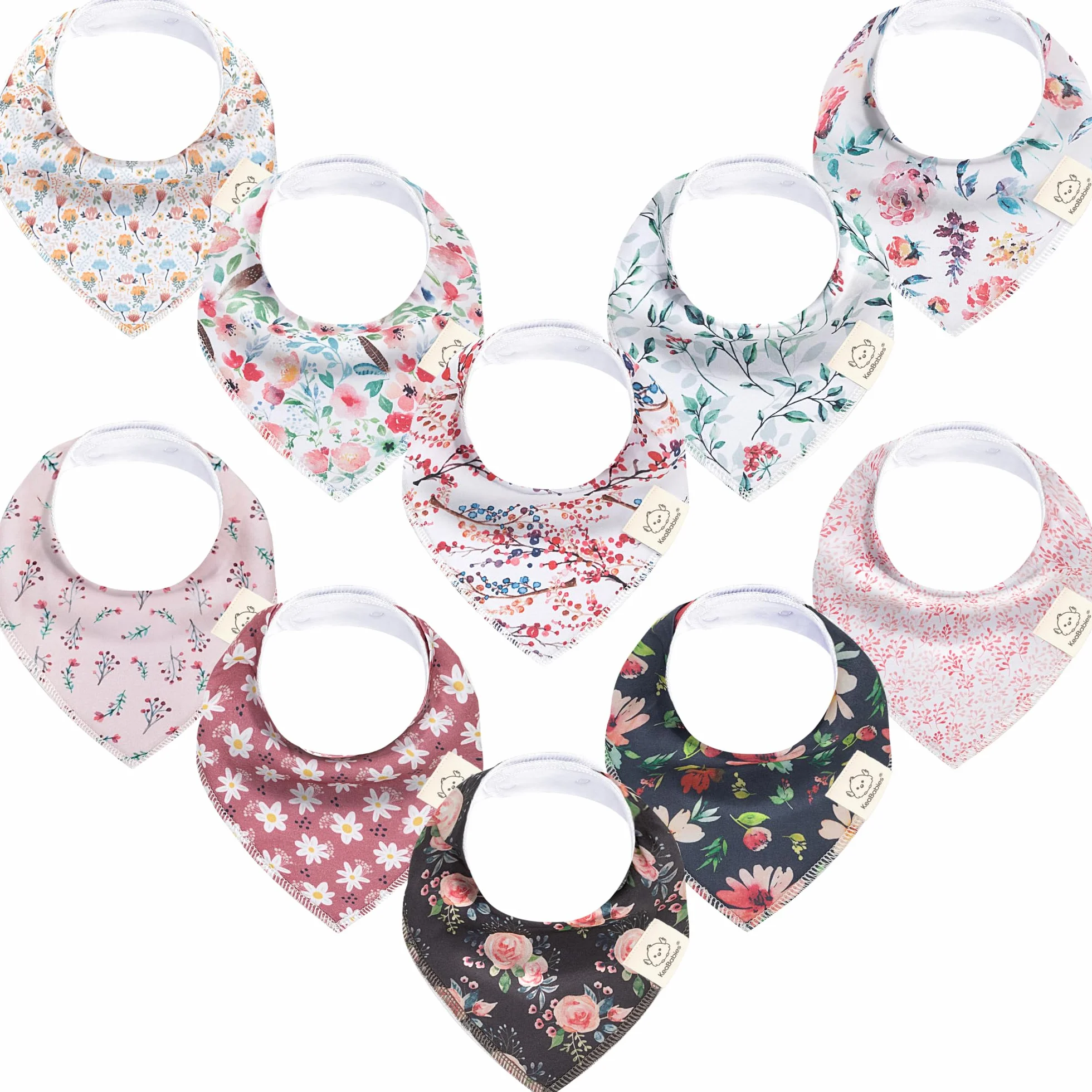 KeaBabies Baby Bandana Sabber Bambini per ragazze - Super-assorbente Bandana Bambini di cotone biologico - Baby Sabber Bambini - Bambini per Denti