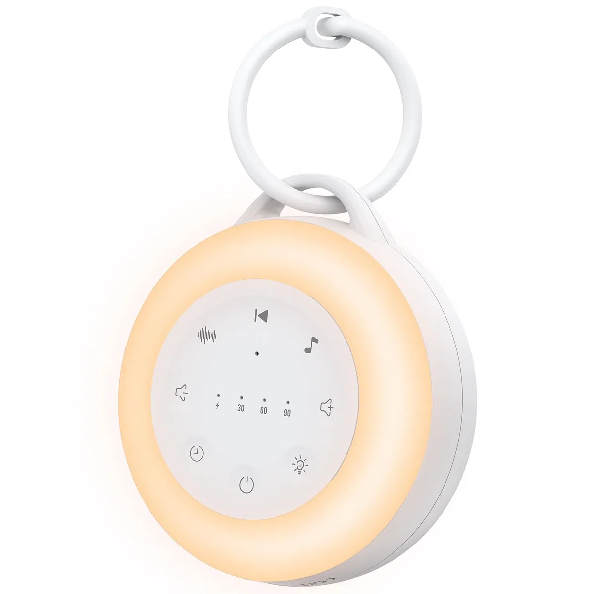 Macchina Rumore Bianco Portatile 24 Suoni Rilassanti 3 Impostazioni del Timer con Luce Notturna Regalo per Bambini/Asili Nido/Dormire/Yoga Meditazione-con Anello da Appendere
