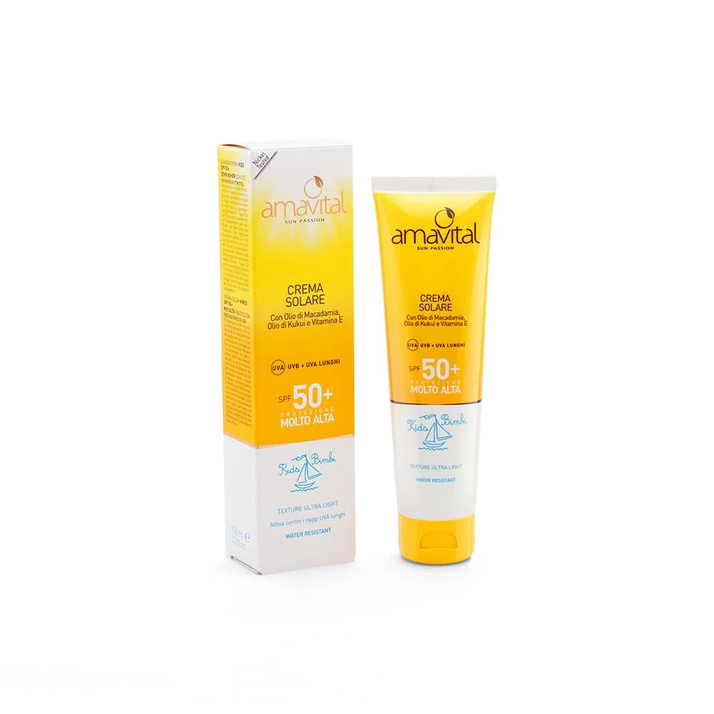 Crema Solare Bimbi spf 50+, 100ml - Amavital Sun Passion