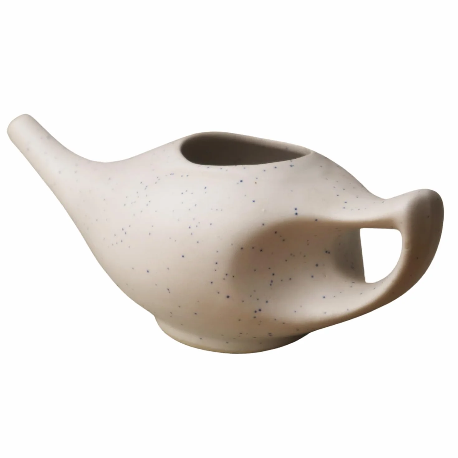 Neti Pot in ceramica per pulizia nasale Crackle Pattern Avorio | Vaso in ceramica Neti con 10 bustine di sale Neti + foglio illustrativo | Trattamento naturale per sinusale e congestione