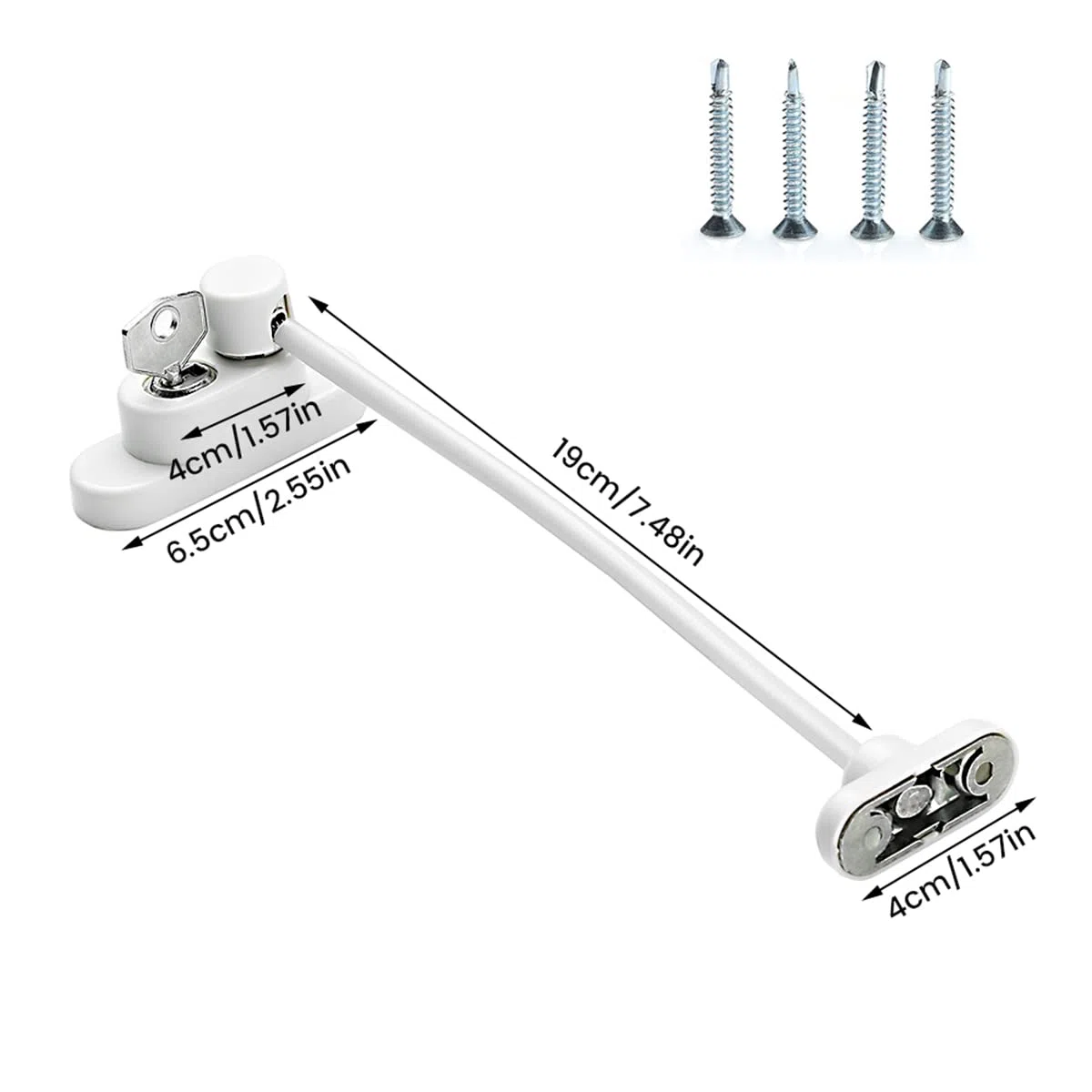 Confezione da 4 limitatori per finestre in UPVC, serrature di sicurezza professionali per bambini, con viti e chiavi, serrature durevoli per la sicurezza e la protezione dei bambini (4 pezzi)
