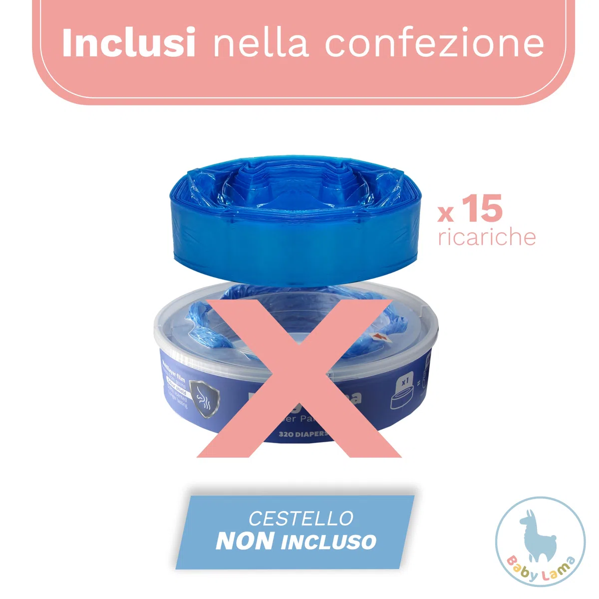 Sacchetti Mangiapannolini Universali (15) – Compatibili con Ricarica Mangiapannolini Foppapedretti e Tommee Tippee – Resistenti e Anti-Odore