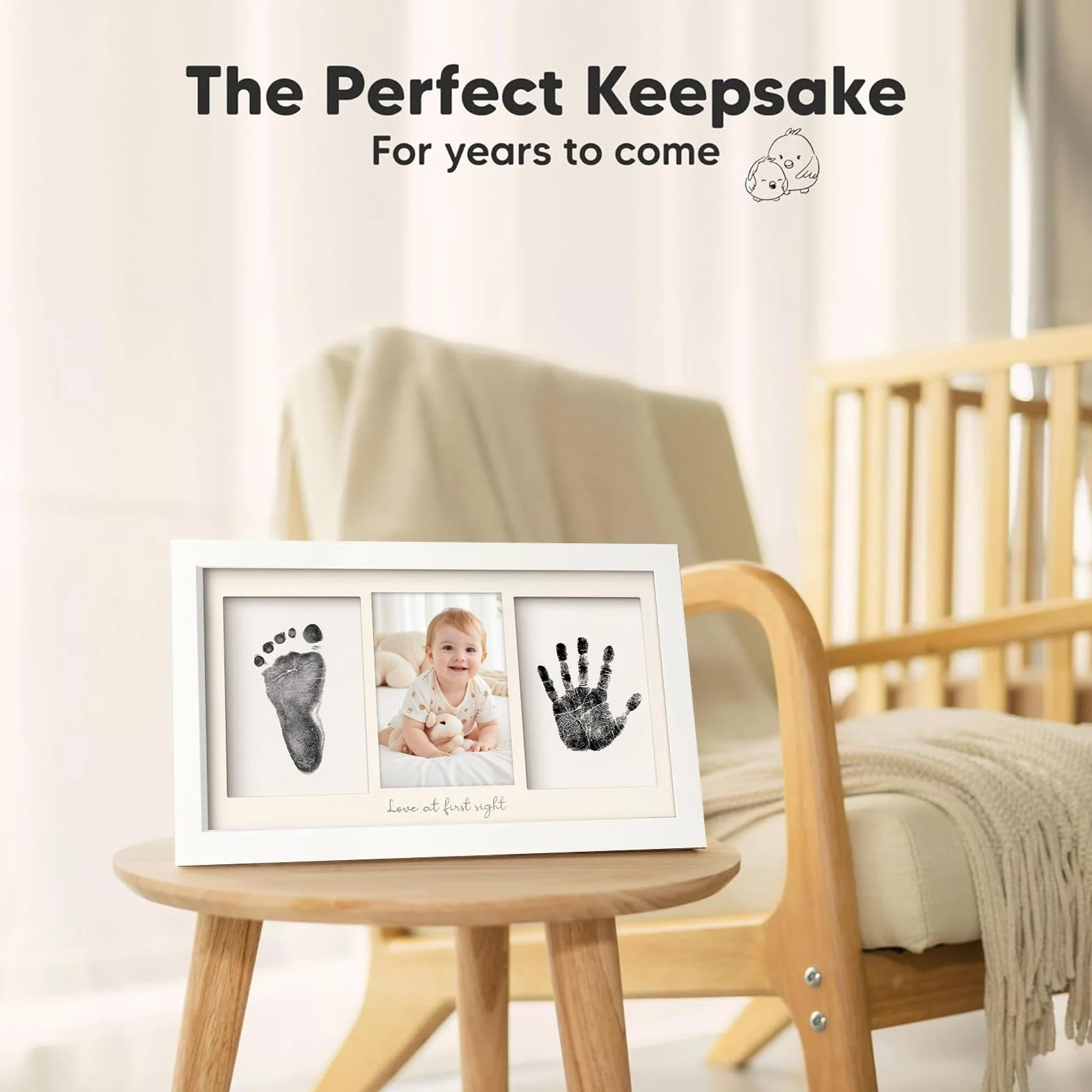 PANYI Cornice Impronta Mani e Piedi Neonati Kit Impronte Neonato Include 1 Tampone per Inchiostro e 3 Schede per Timbri con Istruzioni Adatto per Neonati, Regalo Battesimo Bimbo, Baby Shower