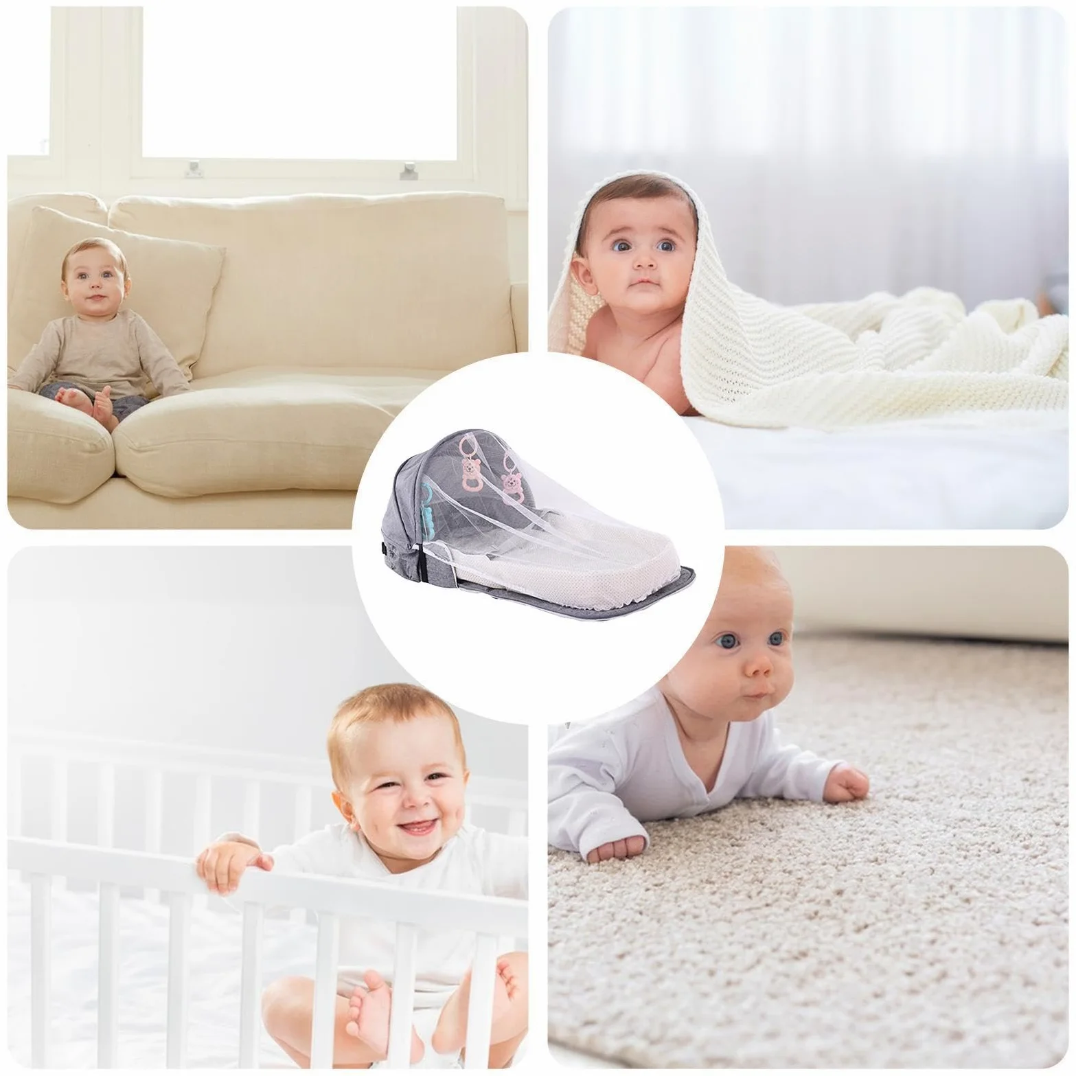 Culle portatili, culle da viaggio per bambini | Lettino da viaggio leggero con capsula da viaggio | per bambini, capsula da viaggio leggera, culla traspirante, lettino pieghevole, borsa