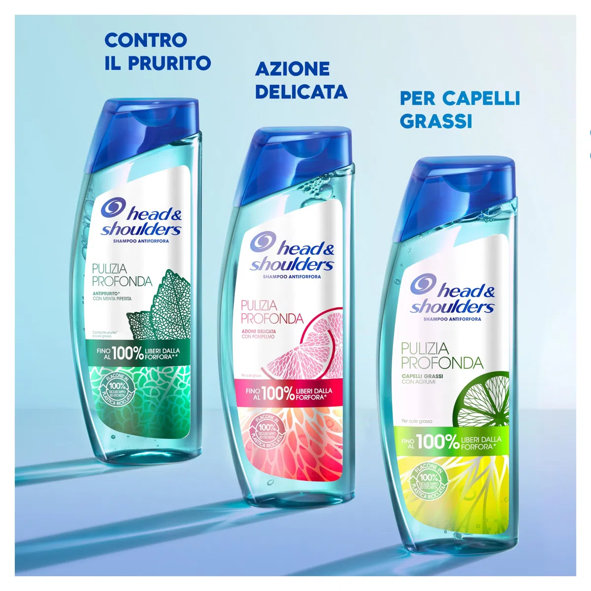 Shampoo Head & Shoulders Pulizia Profonda Antiprurito, Sollievo Contro La Forfora, Con Menta Piperita, Capelli Fino Al 100% Liberi Dalla Forfora, 6 x 250 ml