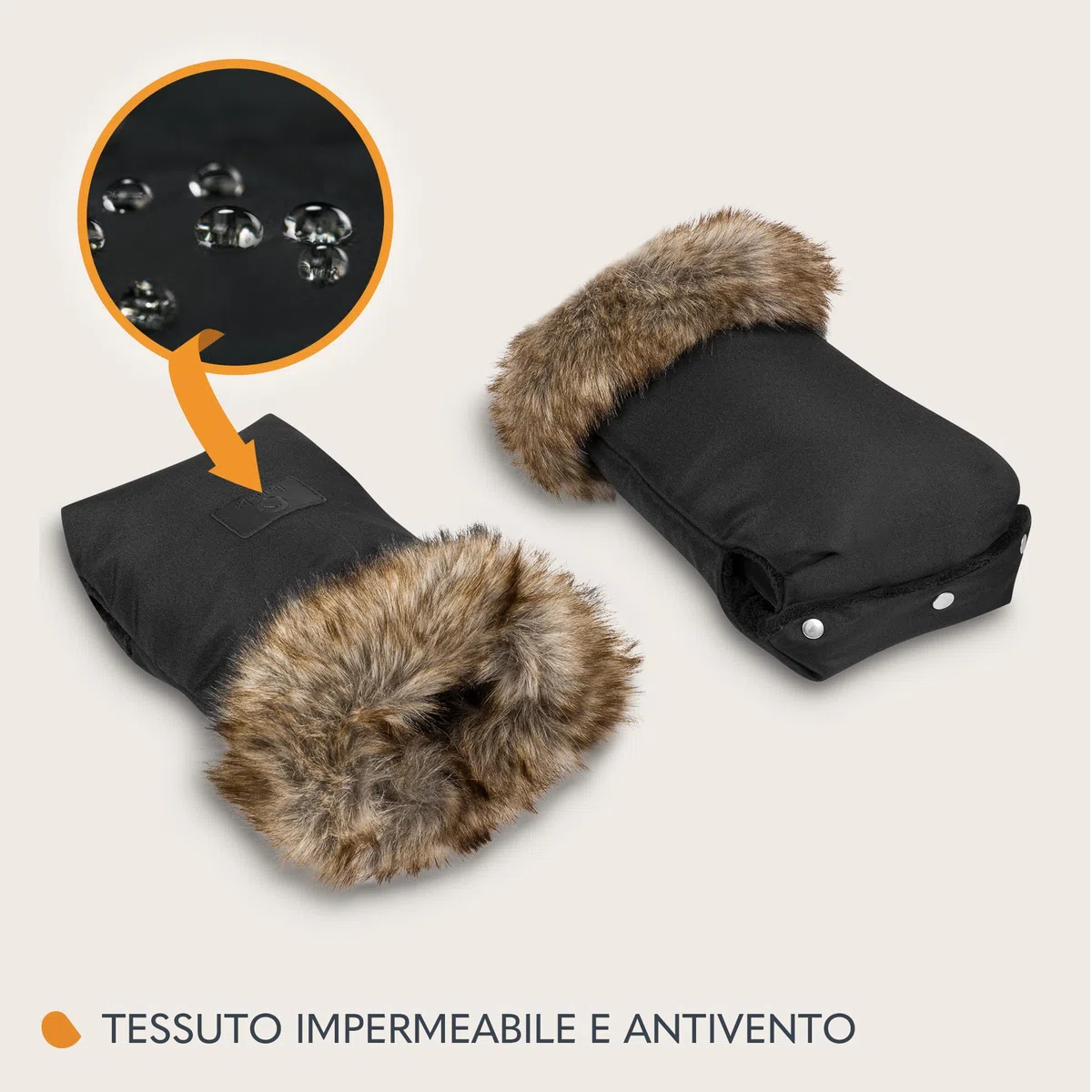 LIONELO HANDMUFF Scaldamani per passeggino per donna e uomo, guanti antigelo per passeggino in pile, scaldamani impermeabile e antivento, taglia unica inseto staccabile