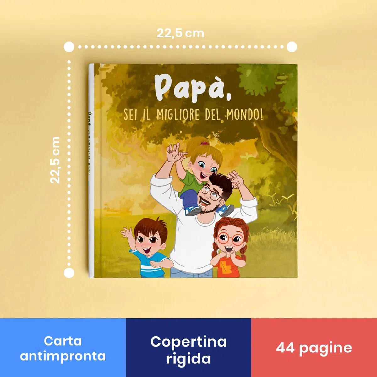 ETIKIDS Libro personalizzato per papà. Libro personalizzato con avatar. Papà, sii il più grande del mondo! Regalo originale per la festa del papà o per il compleanno. Da 4 a 7 anni
