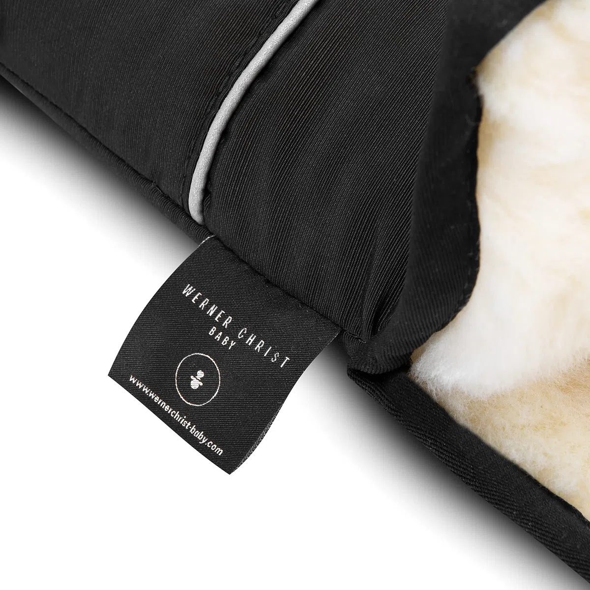 Manicotto per passeggino in pelle di agnello WERNER CHRIST BABY – GLOVY è lo scaldamani ideale per passeggiate in carrozzina in giorni freddi, guanti in pelle d’agnello medicale, in nero