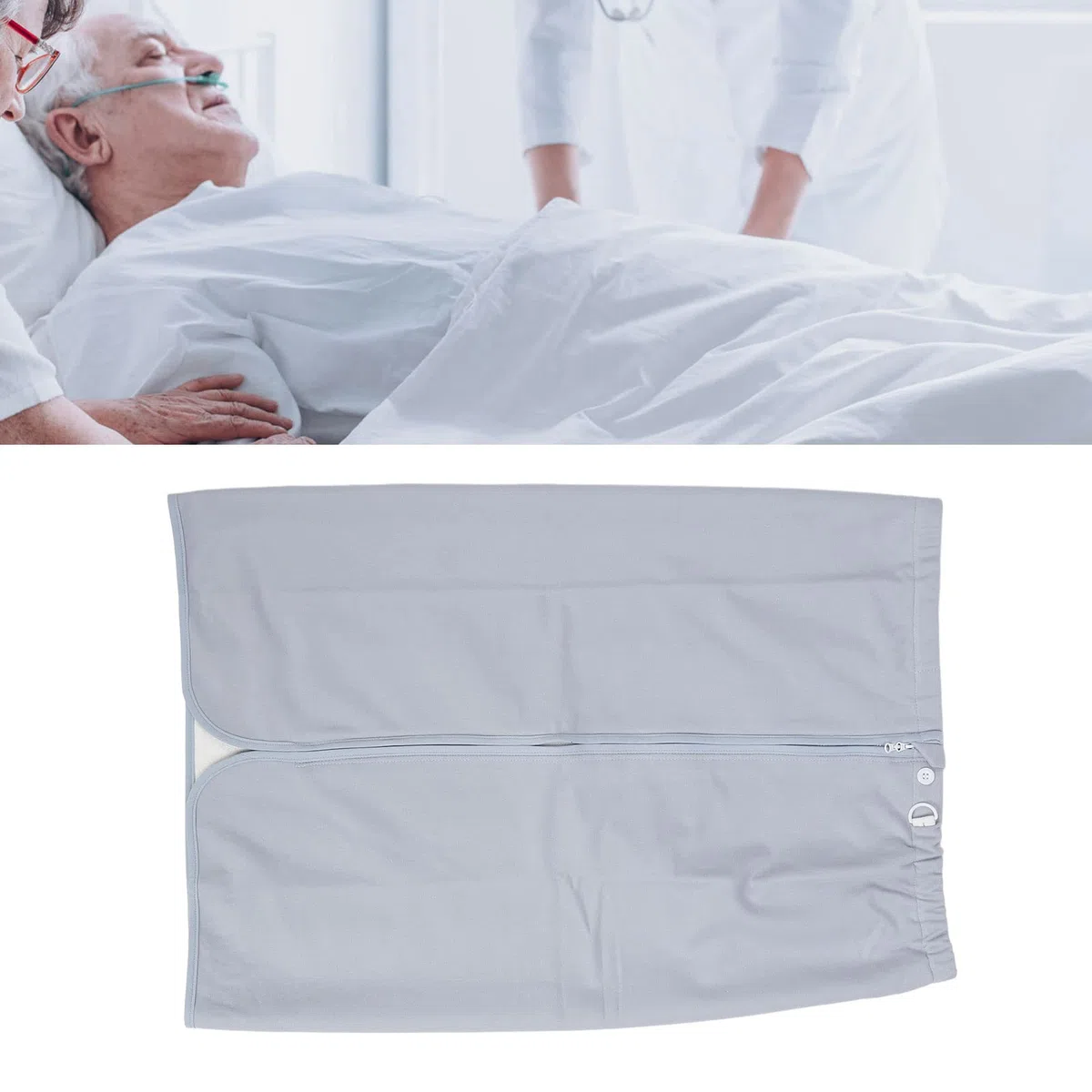 Gonna per Pannolini per Adulti, Materasso per Incontinenza Indossabile Assorbente Impermeabile Riutilizzabile con Cerniera in Cotone per la Casa (XL)