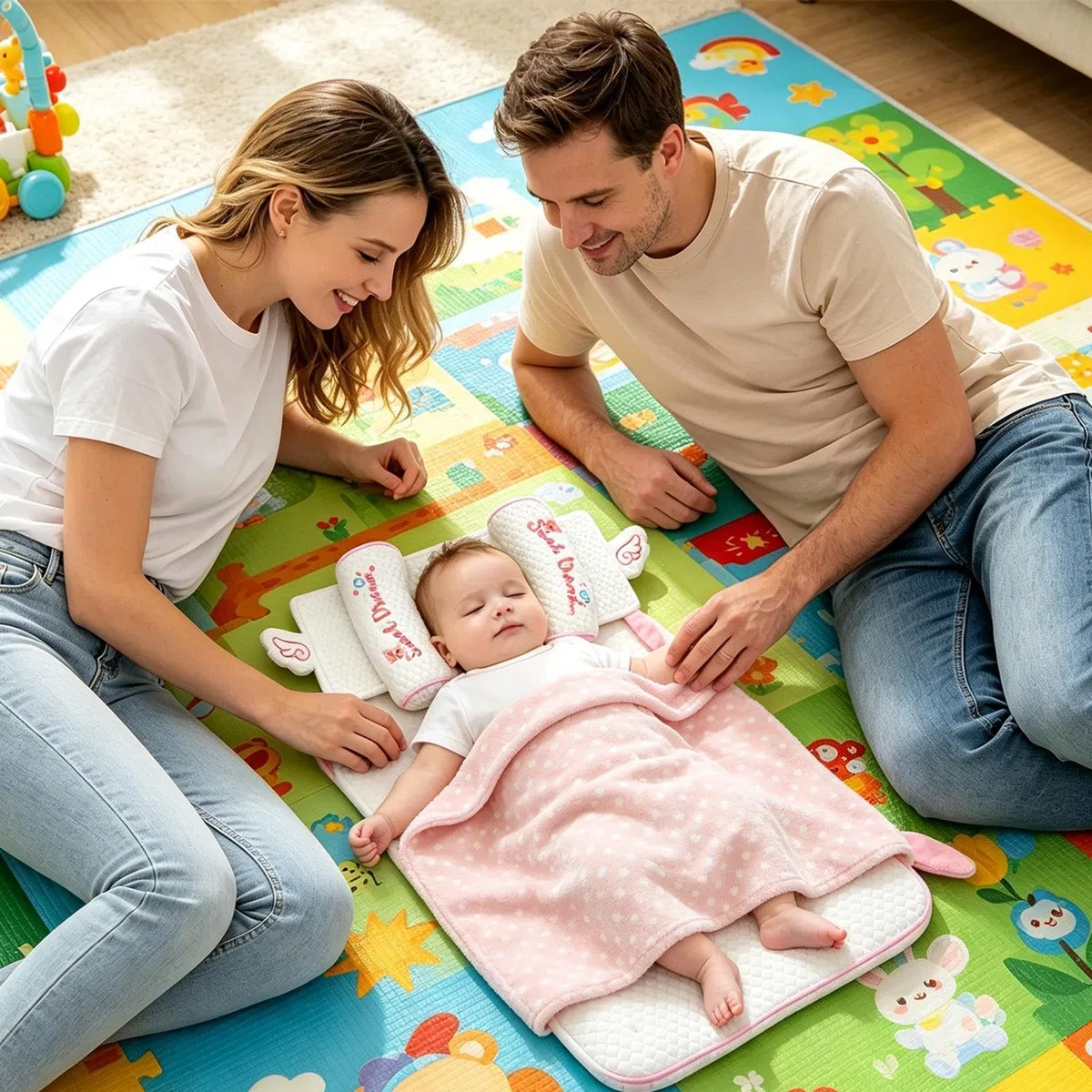 Cuscino modellante per la testa per bambini | Adjustable Breathable Washable Support Pillow | Anti Flat Head Pillows for Crib Stroller Car Seat | Soft Infant Sleep Positioning Cushion Boys Girls