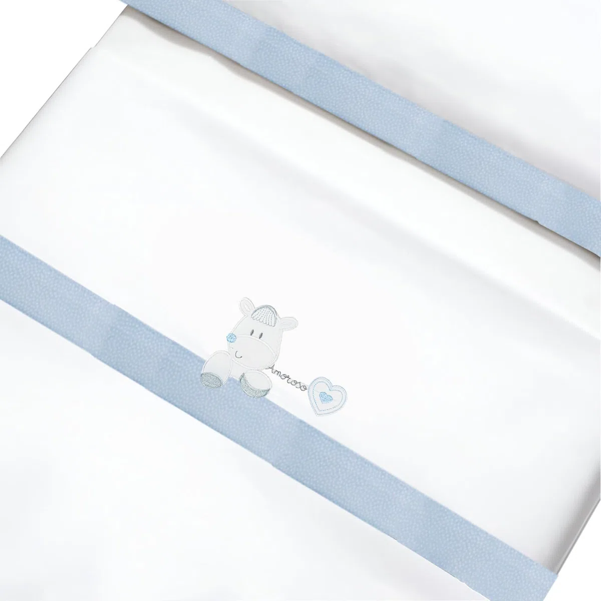 various Set Lenzuola Lettino Neonato 60x120 cm, 100% Cotone Extra Morbido, Include Lenzuolo con Angoli, Lenzuolo Sopra e Federa, Biancheria Letto Bambino Traspirante colore BCO/blu