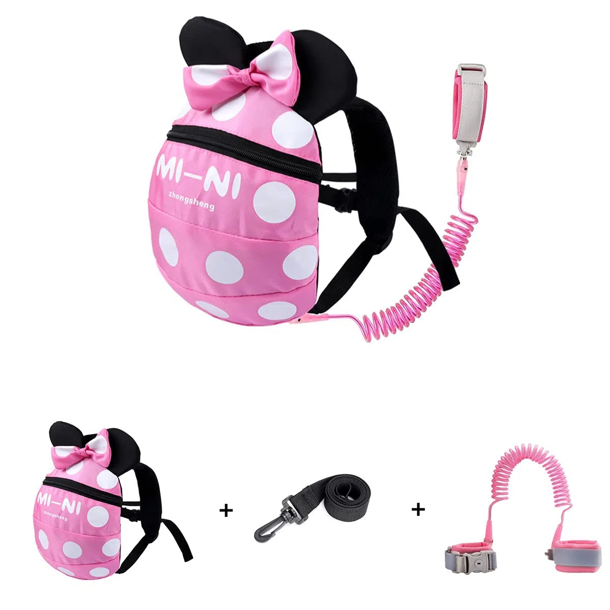 Zaini con guinzagli per bambini, con cinturino anti smarrimento, per bambini da 1 a 5 anni, sicurezza per bambini e bambine