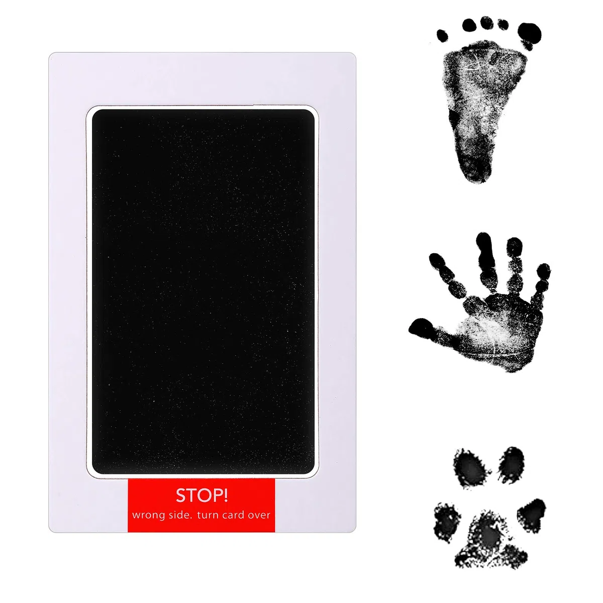 Outus Kit di 18 Pezzi per Impronta di Mano e Impronta per Bambino Senza Inchiostro 6 Tamponi di Inchiostro Sicuro per Mani e Piedi e Impronta di Zampa di Cane e 12 Carte di Stampa da Neonati (S)