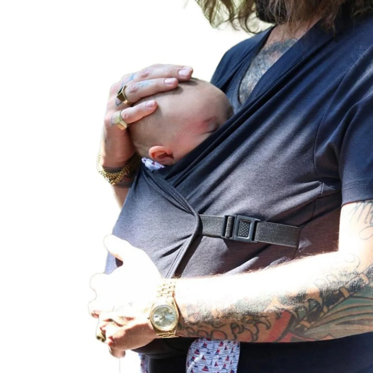 Amtopiyo papà Maglietta Kangaroo Mamma Lenire Porta Bebè a Fascia Collo a V Manica Corta Canottiere