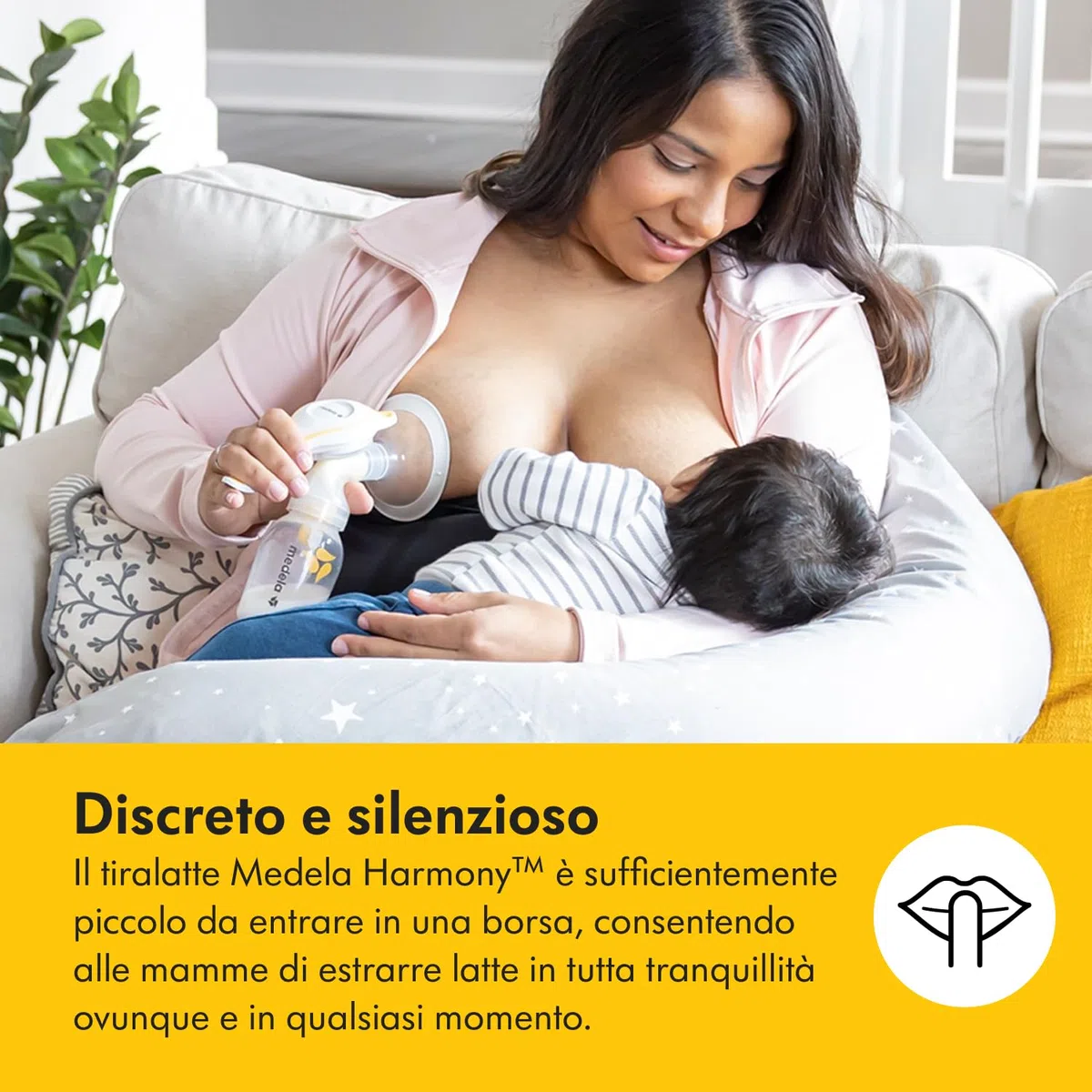 Medela Harmony Tiralatte Manuale Singolo, Design Svizzero Compatto con Coppe PersonaFit Flex e tecnologia Medela 2-Phase Expression