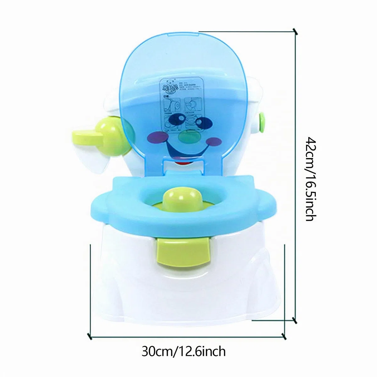 Toilette Da Allenamento Con Porta Fazzoletti, Mobili Imbottiti Rimovibili, Vasino Per Wc, Vasino Educativo Potty, Design Cartone Animato, Materiale Pp, 36 x 42 x 30 Cm (Blu)