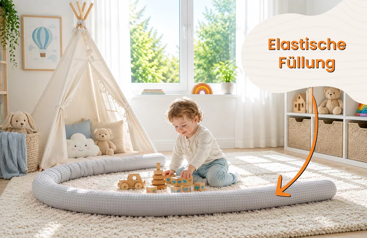 Totsy Baby Cuscino XXL a forma di serpente per letto, cuscino da allattamento, cuscino decorativo, protezione per il bordo del letto, paracolpi XL Grigio 150 cm Certificato Oeko-Tex