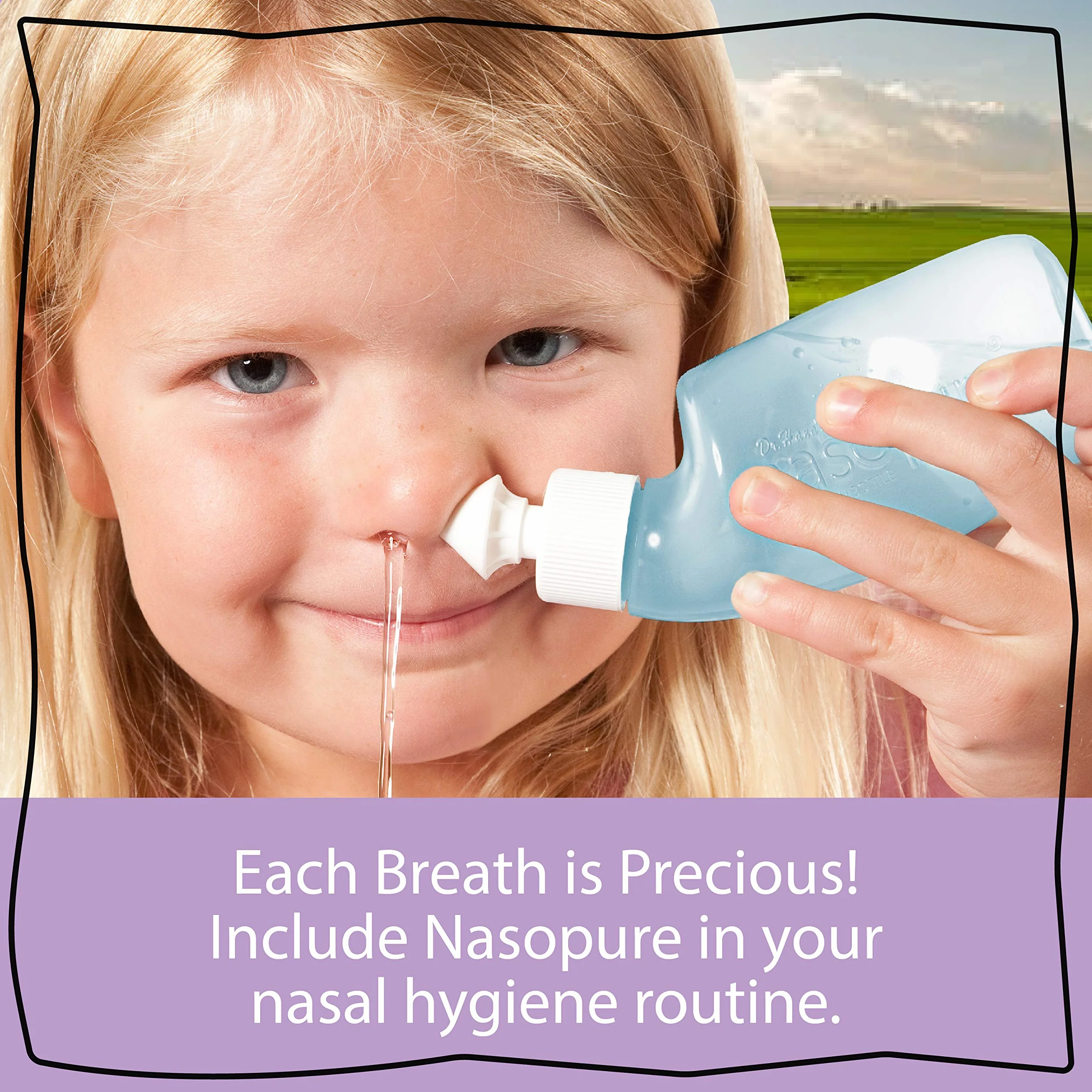 Dr. Hana's Nasopure Nasal Wash - Little Sampler Kit - Includes 1 x 4 oz Nasopure Bottle & 4 Nasopure Buffered Salt Packets