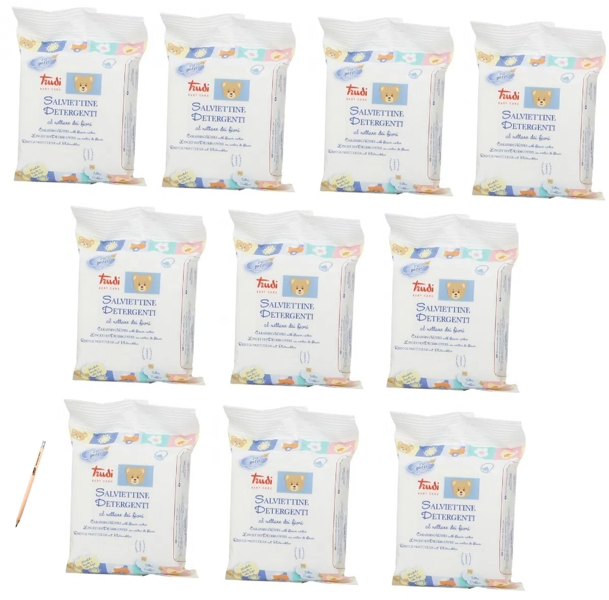 IRPot - 200 SALVIETTINE TRUDI BABY CARE POCKET AL NETTARE DI FIORI 10 CONF.