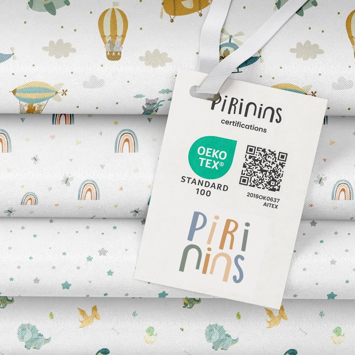 Copripiumino reversibile 100% cotone biologico per culla 60x120 cm, previene le allergie, coperta decorativa per la camera da letto, ultra morbido, collezione Premium, Industry Spagna (Palloncini)