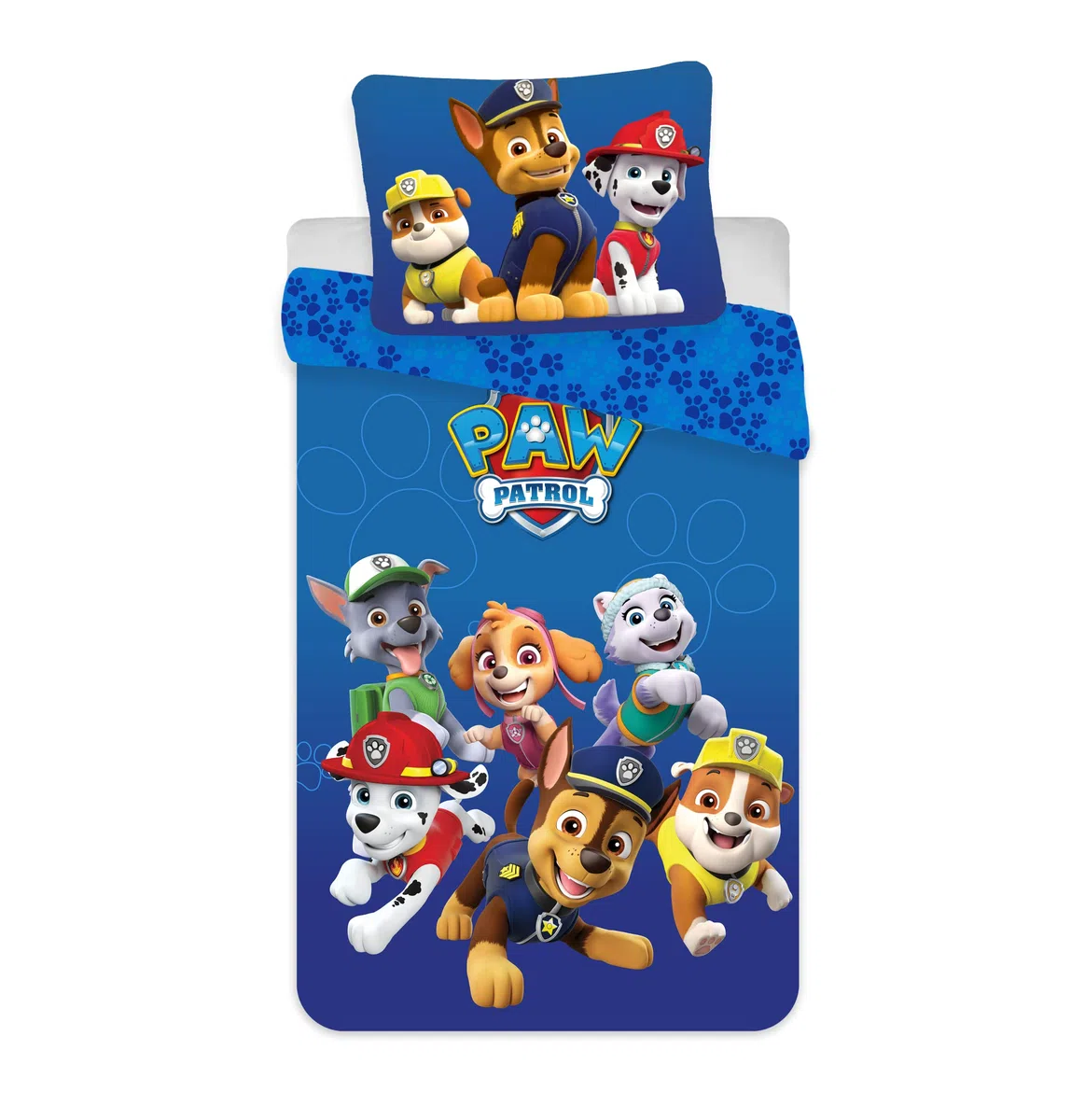 BrandMac Parure da letto Paw Patrol per letto piccolo, copripiumino 100 x 135 + federa 40 x 60 cm