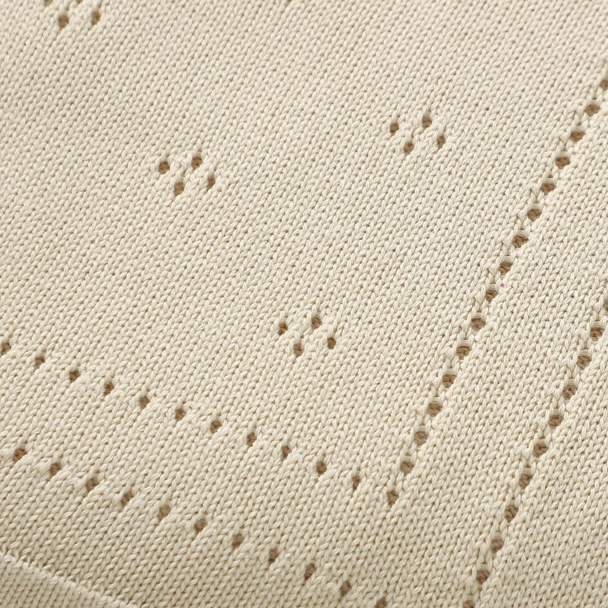 Coperta per neonati in 100% cotone, lavorata a maglia, morbida, lavorata all'uncinetto, per neonati, ragazze, bambini, con bordo adorabile (cammello)