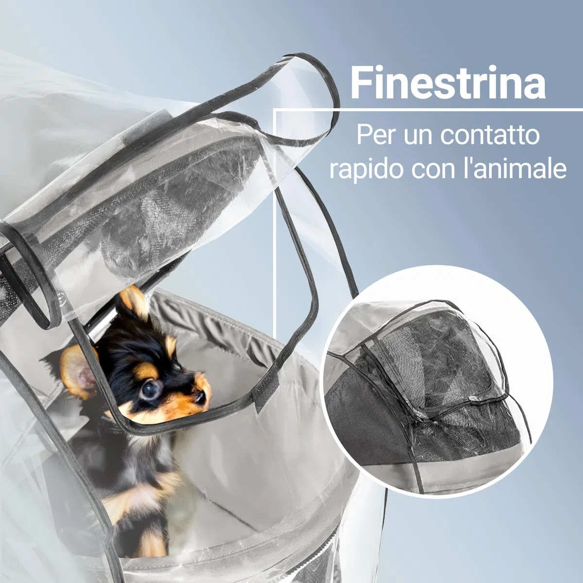 Zamboo Protezione Parapioggia Passeggino per Cani, Gatti, Conigli - Antipioggia con Finestra, Ventilazione e Cerniera (Carrozzina non inclusa)
