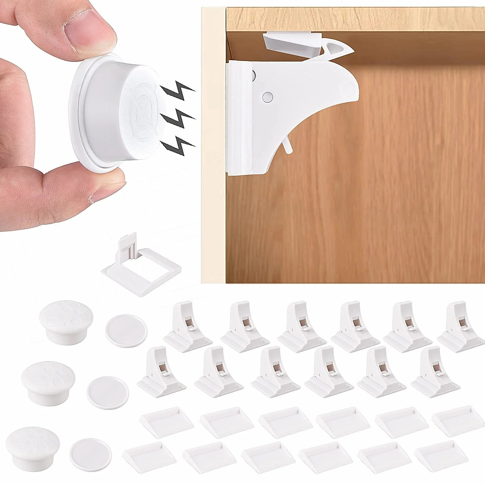 Blocca Cassetti per Bambini,12 Serrature + 3 Chiavi Chiusura Cassetti per Bambini Sicurezza Chiudi Cassetti Bambini Chiusure Sicurezza Bambini Casa Serratura Magnetica Ferma Cassetti Sicurezza Bambini