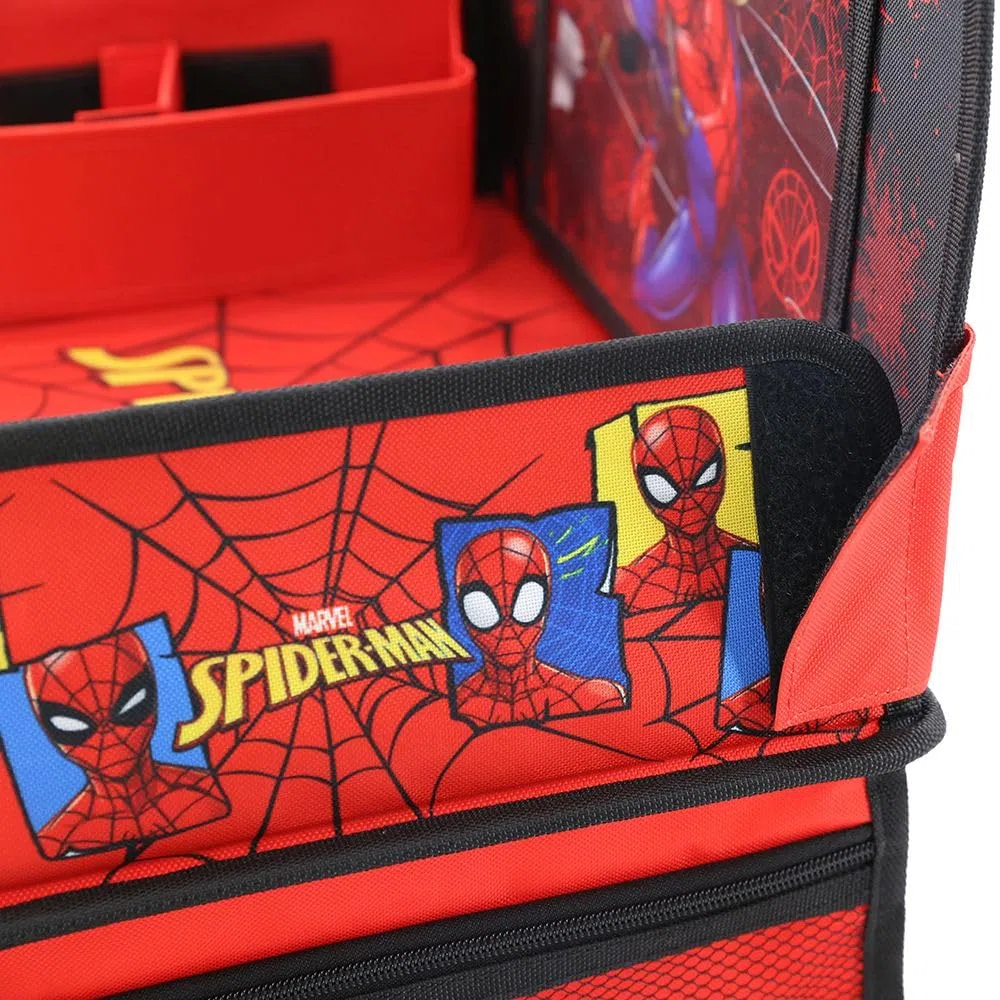 Tataway Marvel Spiderman Tavolino da Viaggio Auto - Vassoio Bambino con grafiche Uomo Ragno - Comodo e Regolabile - Tavolo con Tasche Portaoggetti - Ripiano Multifunzione per Disegni e Snack Auto