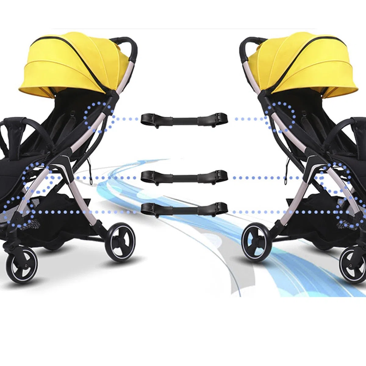 3X Passeggino Connettore di Sicurezza Durevole Linker per Cart