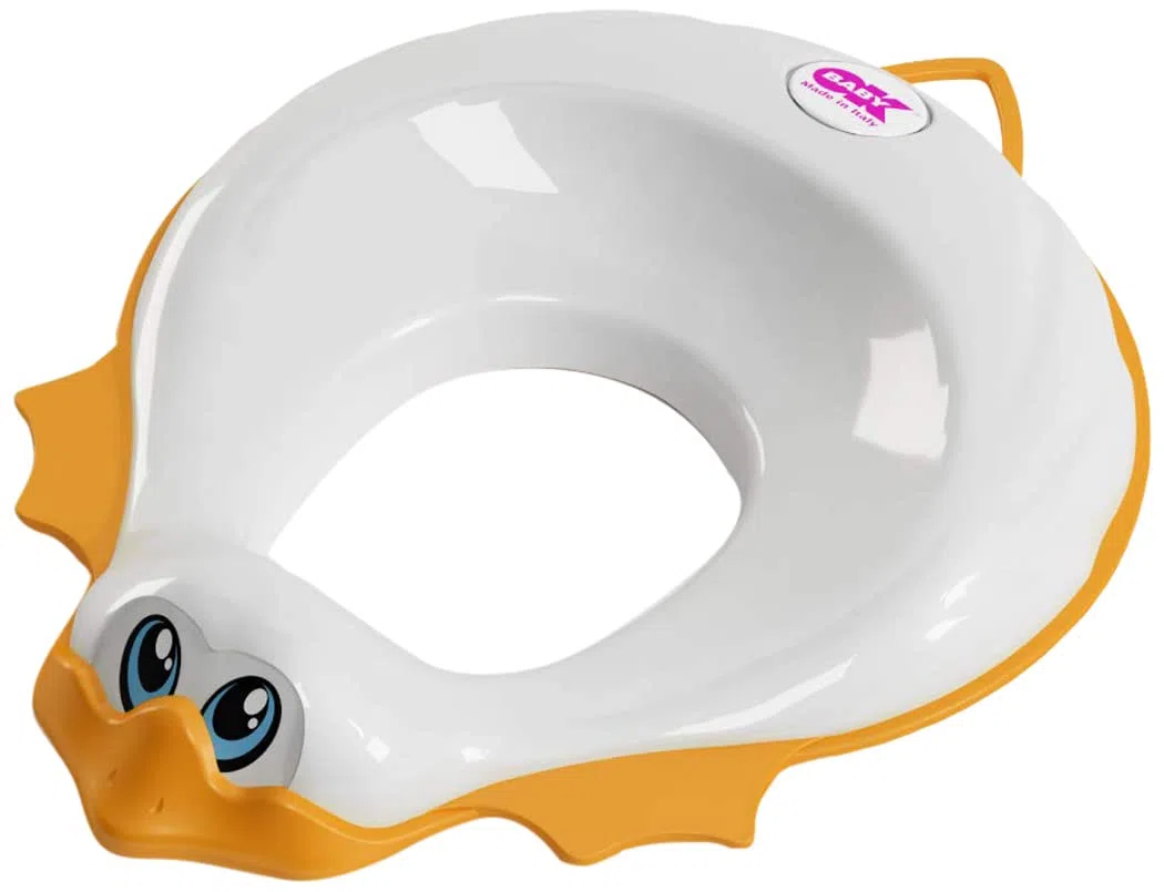 OKBABY Ducka - Riduttore per WC con Bordo Antiscivolo - Bianco, 0.36 kilograms, 1 unità, 1