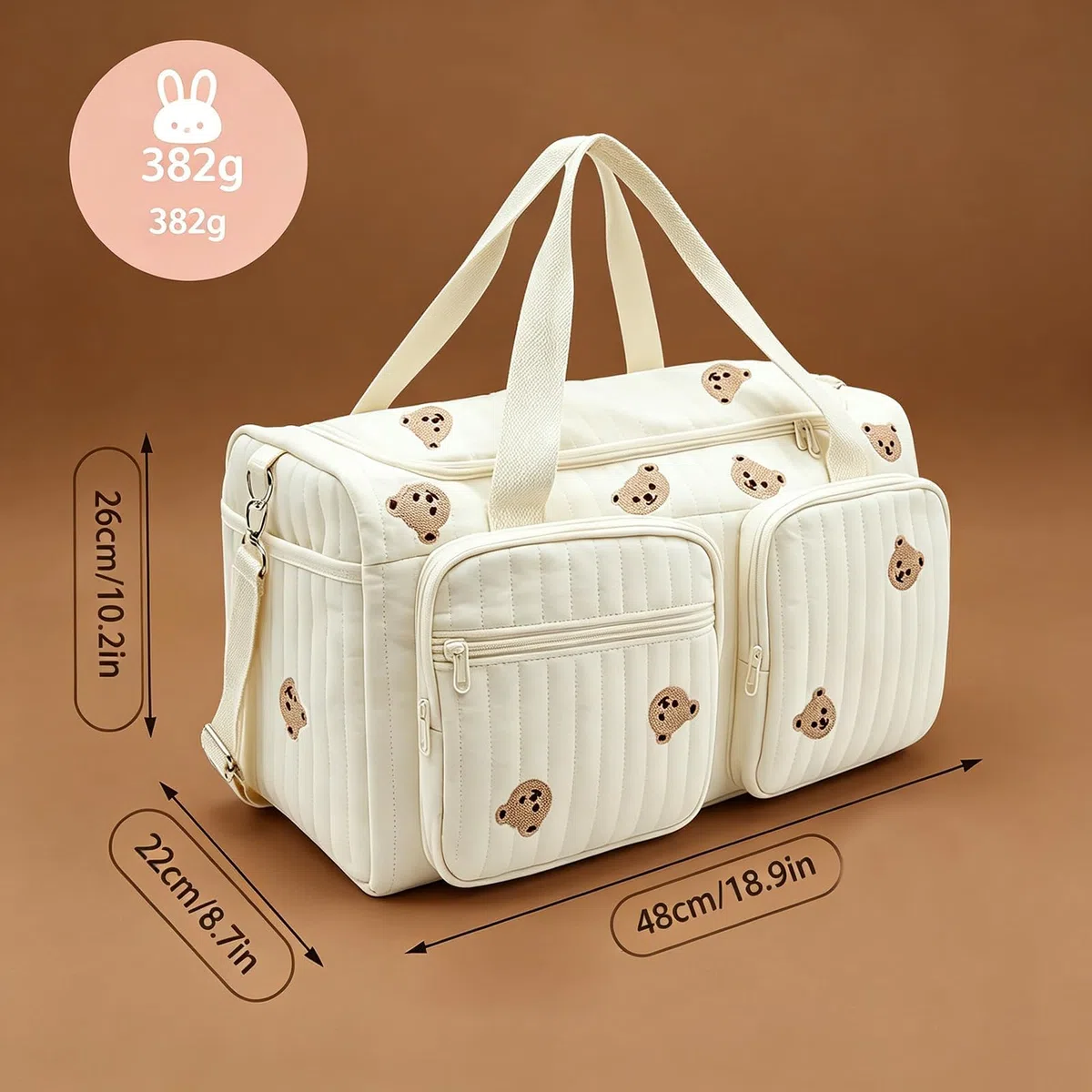 Borsa fasciatoio, borsa per ospedale, per nascita, grande borsa per il cambio del passeggino, borsa per il cambio della mamma, in cotone con ricamo, borsa da viaggio per il viaggio, la nascita in