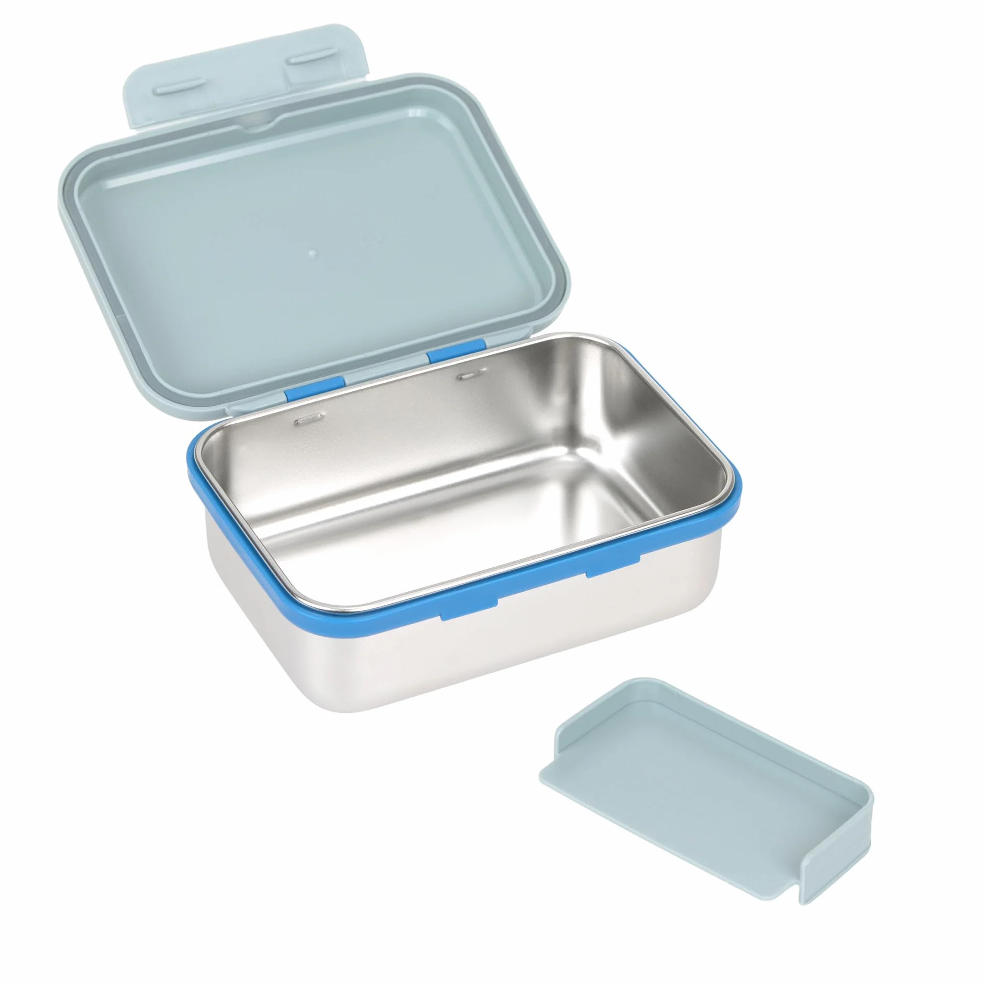 LÄSSIG Scatola per il pranzo dei bambini Scatola per il pranzo in acciaio inox Scatola per la colazione Scuola dell'infanzia sostenibile/Lunchbox Stainless Steel Sunny Explorer green/blue