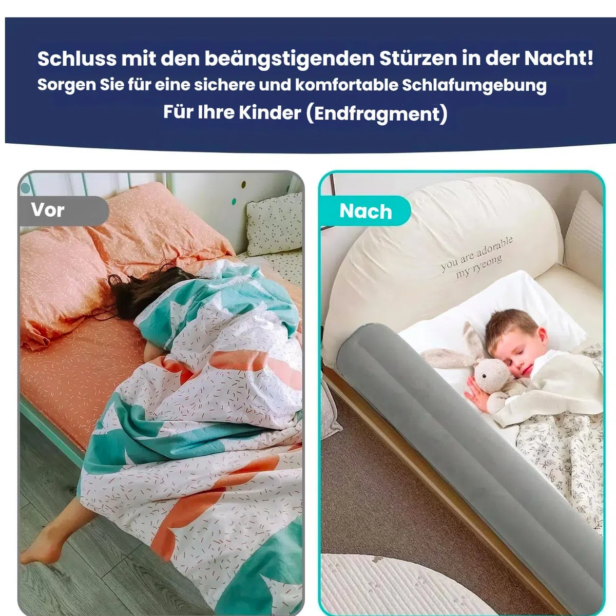 Confezione da 2 protezioni gonfiabili per letto da viaggio, gonfiabili, 140 cm, per bambini e neonati (2 grigi)