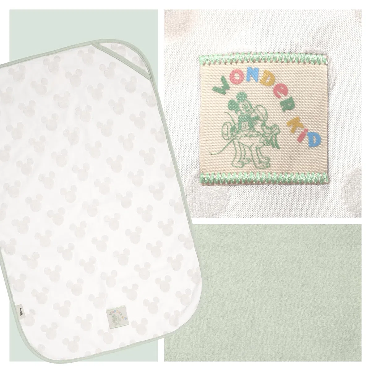 hauck Coprifasciatoio e Asciugamano 2 in 1 per Neonati, Disney Mickey Light Beige - 44 x 69 x 0,4 cm Compatibile con Fasciatoio Change N Clean - Mussola Cotone Traspirante e Spugna - con Asola
