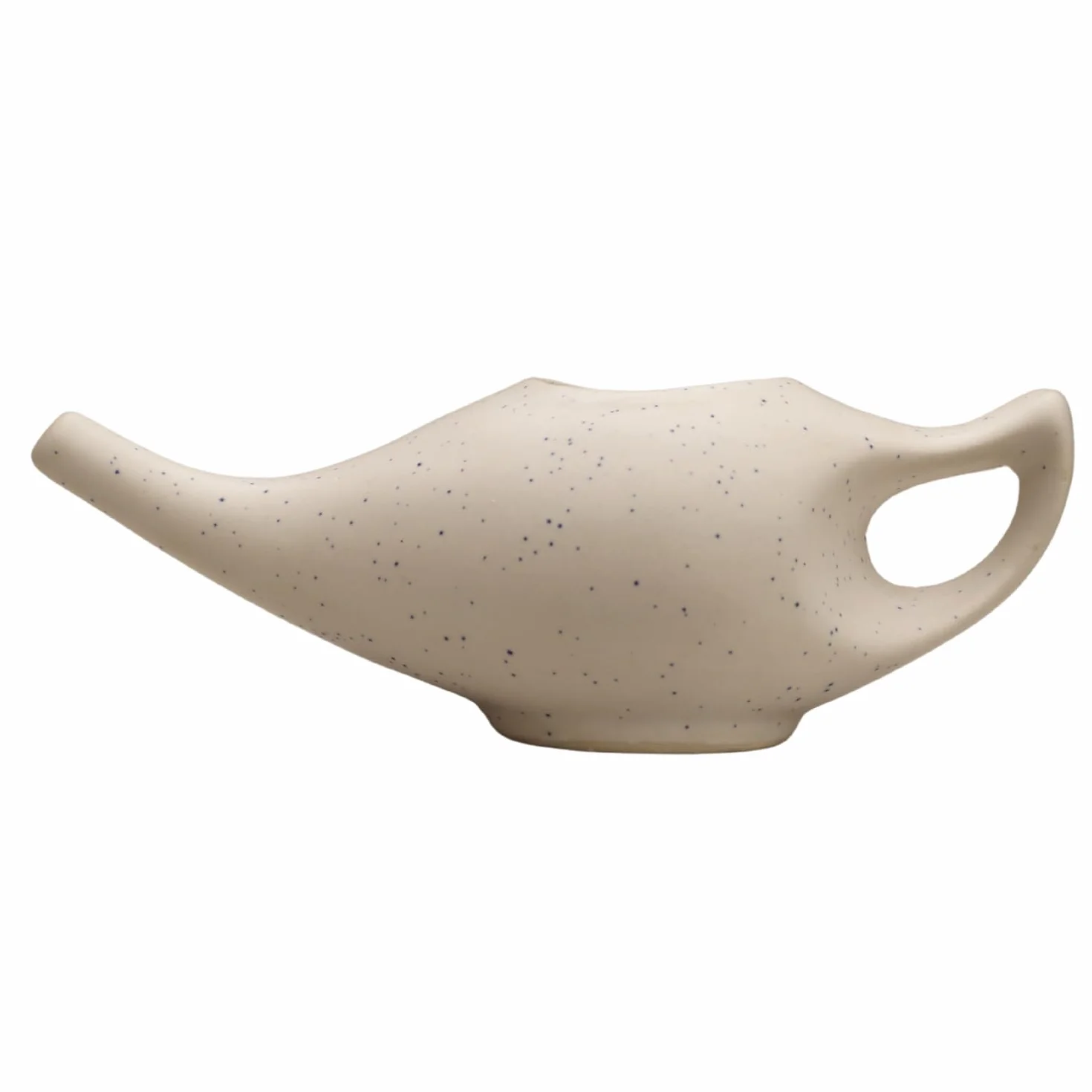 Neti Pot in ceramica per pulizia nasale Crackle Pattern Avorio | Vaso in ceramica Neti con 10 bustine di sale Neti + foglio illustrativo | Trattamento naturale per sinusale e congestione
