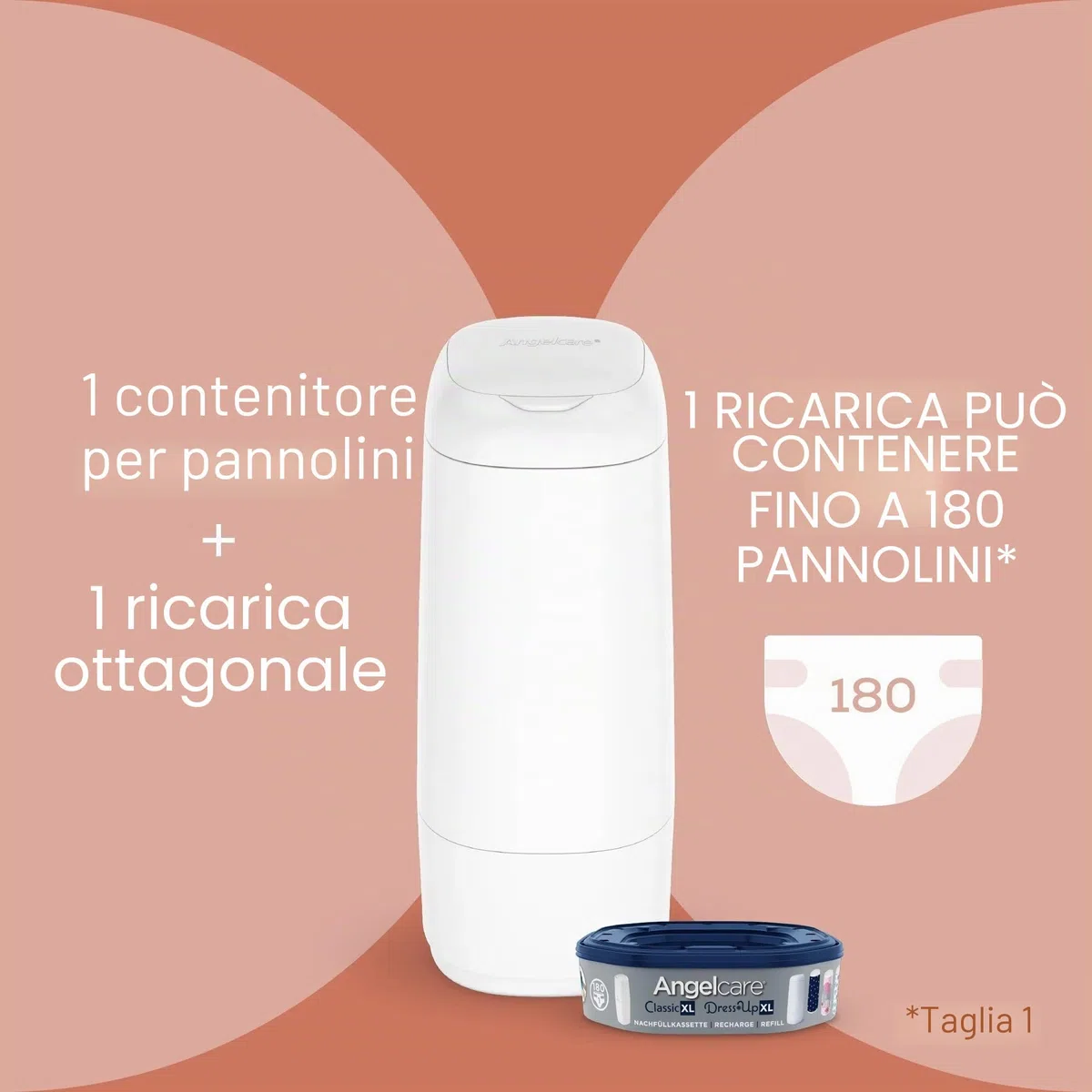 Angelcare - Poubelle à couches Dress Up Blanc XL
