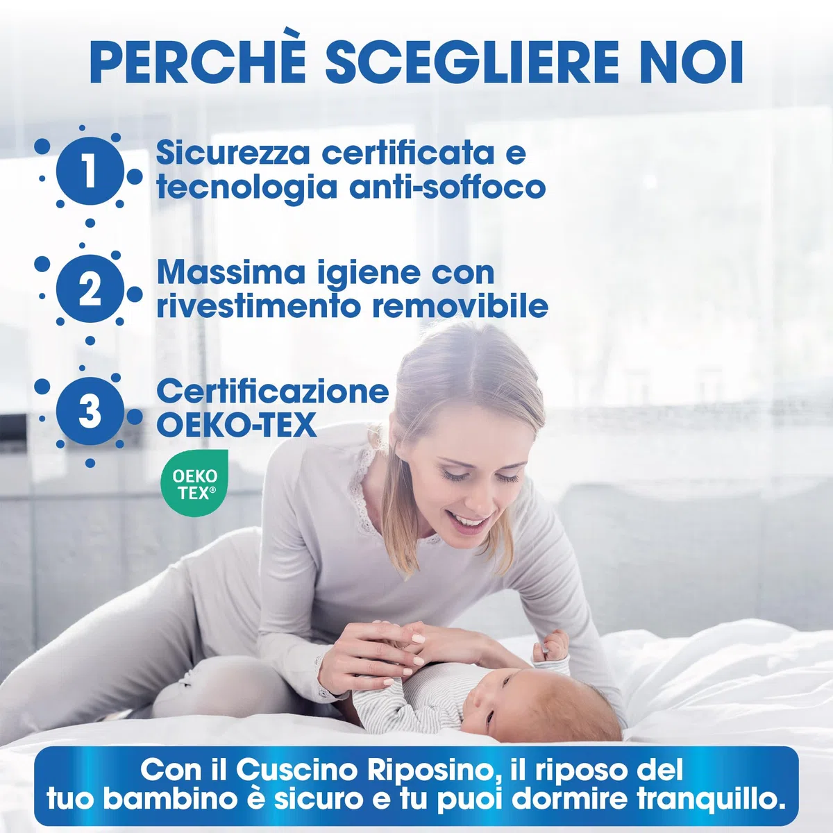 Tex family Cuscino Memory Foam Bambini - Antisoffoco, Traspirante, Ipoallergenico, Sfoderabile - Guanciale Ergonomico per Culla e Lettino - Made in Italy - 40x60 cm