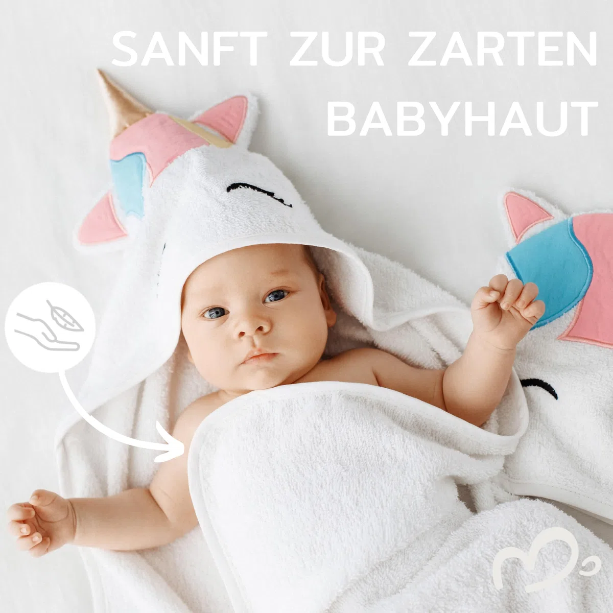 Asciugamano unicorno per bambini 0-3 anni – Asciugamano da bagno 80 x 80 cm con cappuccio e asciugamano – Asciugamano per bambini in morbido cotone – Asciugamano da bagno unicorno come