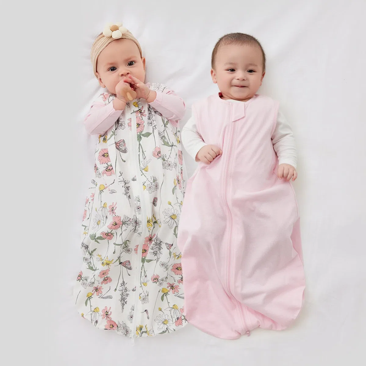 Duomiaomiao Sacchi nanna Estivi 0.5 TOG - Sacco nanna estivo in 100% cotone puro per clima caldo. Sacchi nanna traspiranti e lavabili, senza maniche, confezione da 2 pezzi, comfort ottimale.