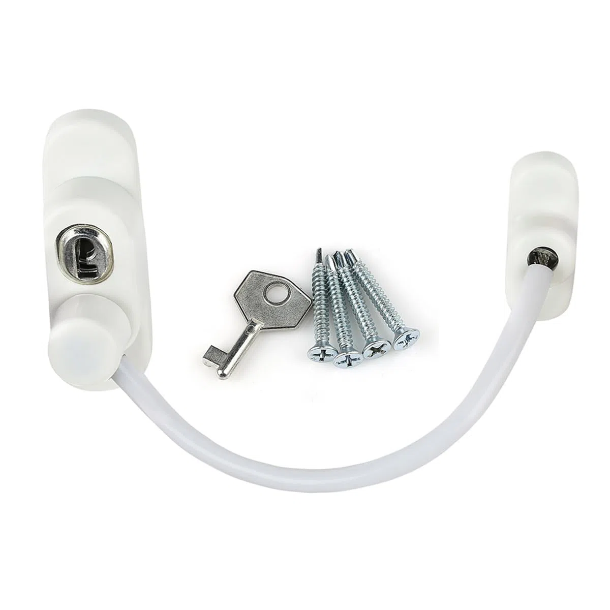 Confezione da 4 limitatori per finestre in UPVC, serrature di sicurezza professionali per bambini, con viti e chiavi, serrature durevoli per la sicurezza e la protezione dei bambini (4 pezzi)