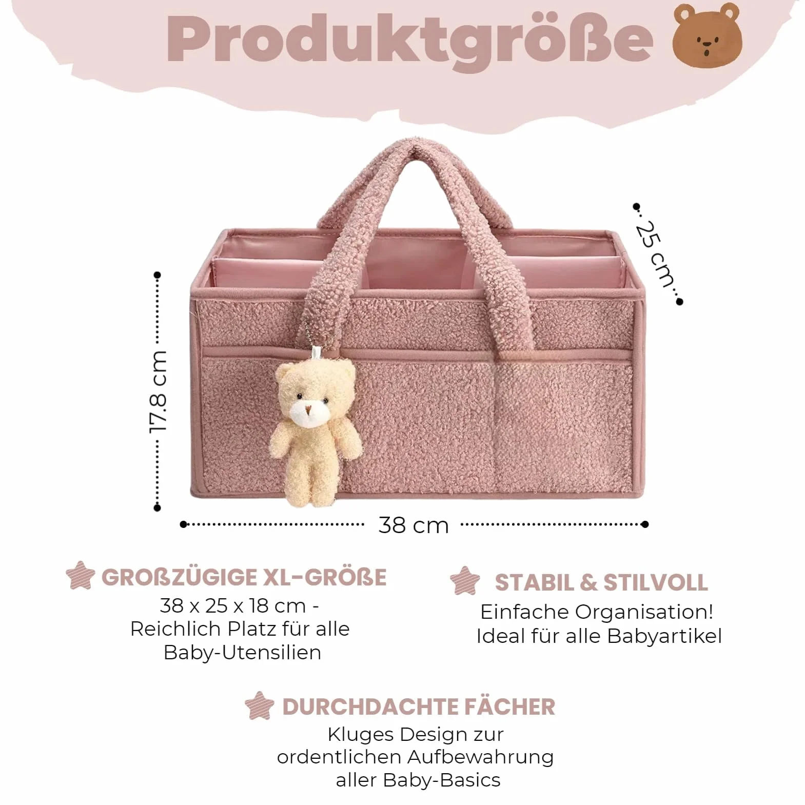 Generico Cestino Portaoggetti per Bambini, Organizzatore per Pannolini per Bambini, Cestino Organizzatore per Neonati, Cestino Portaoggetti Portatile per Bambini, Cestino Portaoggetti in Feltro per